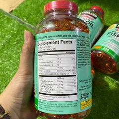 Dầu Cá Alaska Hoang Dã Kirkland Signature 1400mg 230 Viên - Omega-3 Tự Nhiên, Chất Lượng Cao, Bảo Vệ Môi Trường