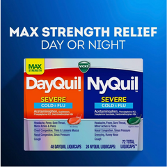 Viên Uống Giảm Ho và Cảm Cúm Vicks DayQuil & NyQuil 72 Viên - Giải Pháp Nhanh Chóng Cho Sức Khỏe Giấc Ngủ Tốt Hơn