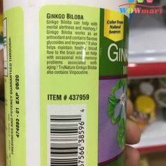 Viên uống bổ não Trunature Ginkgo Biloba với Vinpocetine 300 viên - Tăng cường trí nhớ và khả năng tập trung tự nhiên