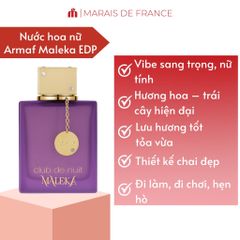 Nước Hoa Nữ Armaf Club De Nuit Maleka EDP - Hương Hoa Trái Cây Sang Trọng, Dễ Dùng Hằng Ngày, Phù Hợp Đi Làm và Hẹn Hò
