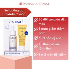 Combo Chăm Sóc Da Caudalie Vinoperfect - Serum Sáng Da + Kem Chống Nắng Bảo Vệ Da, Giúp Mờ Thâm, Làm Đều Màu Da