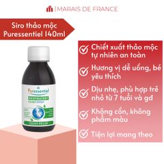Siro Hỗ Trợ Hô Hấp Puressentiel - Làm Dịu Họng Từ Thảo Mộc và Mật Ong - 125ml, Giải Pháp Tự Nhiên Cho Gia Đình Từ 7 Tuổi
