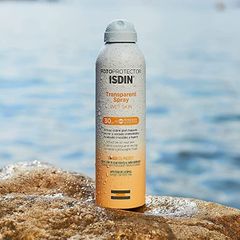 Xịt Chống Nắng ISDIN 250ml Transparent Spray Wet Skin SPF50 - Bảo Vệ Da Toàn Thân, Thẩm Thấu Nhanh, Dùng Được Khi Da Ướt