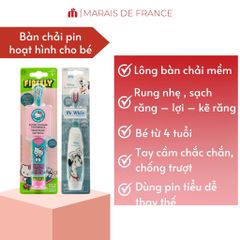 Bàn Chải Đánh Răng Cho Bé Mr White - Bàn Chải Điện Rung Nhẹ An Toàn cho Trẻ Từ 3 Tuổi, Lông Mềm Nhập Khẩu Từ Pháp