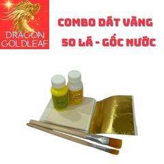 Combo Dát Vàng Nước - 50 Lá Vàng và Phụ Kiện Dùng Trên Hoa Quả, Thạch Cao, Xi Măng - Trải Nghiệm Nghệ Thuật Tự Tay Tạo Ra Những Tác Phẩm Đẹp