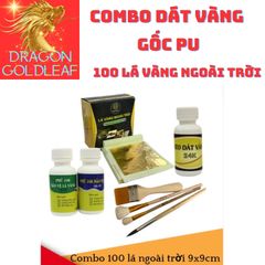 Combo Dát Vàng Gốc PU 100 Lá 9cm Dùng Ngoài Trời Cho Mũ Bảo Hiểm, Ô Tô, Xe Máy, Tượng Ngoài Trời - Bảo Vệ và Làm Sáng Đồ Vật