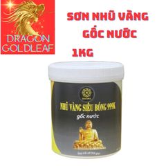 Sơn Nhũ Vàng Gốc Nước 1Kg Siêu Ánh 999K - Đẹp Như Dát Vàng Cho Hoa Quả, Thạch Cao, Xi Măng, Giấy Vải, Đồ Da