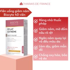 Viên Uống Sáng Da Biocyte Éclat Extrême 120 Viên - Hỗ Trợ Mờ Thâm Nám, Da Rạng Rỡ Từ Chiết Xuất Dầu Tằm Trắng và Cà Chua Trắng Chính Hãng Pháp