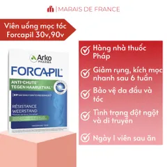 Viên Uống Arkopharma Forcapil Anti-Chute - Giải Pháp Ngăn Rụng Tóc, Kích Thích Mọc Tóc, Dưỡng Tóc Khỏe Mạnh Từ Pháp