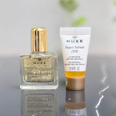 Bộ Sản Phẩm Mini Nuxe Best-Sellers - Tinh Chất Super Serum [10] & Dầu Khô Huile Prodigieuse Dưỡng Da Du Lịch, Chăm Sóc Da Mặt Chính Hãng