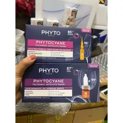 Tinh Chất Giảm Rụng Tóc Di Truyền Phyto Phytocyane Cho Nữ 12x5ml - Giải Pháp Mọc Tóc Cao Cấp Từ Pháp, Tăng Cường Sức Khỏe Tóc