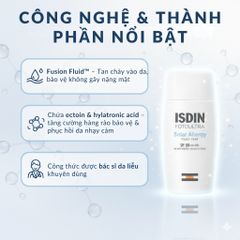 Kem Chống Nắng Isdin FotoUltra Solar Allergy Fusion Fluid SPF50+ - Bảo Vệ Da Nhạy Cảm, Dưỡng Ẩm và Làm Dịu Da 50ml