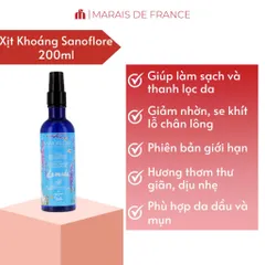 Xịt Khoáng Oải Hương Sanoflore 200ml - Nước Hoa Hồng Hữu Cơ Giảm Nhờn, Se Lỗ Chân Lông Cho Da Dầu, Da Mụn