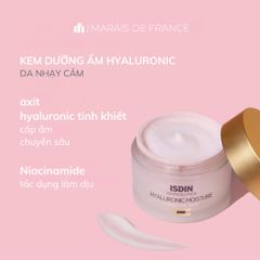 Tester Kem Dưỡng Ẩm Isdinceutics Hyaluronic Moisture Sensitive 50g - Dành Cho Da Nhạy Cảm, Cấp Ẩm & Phục Hồi Da, Chất Kem Nhẹ Thoáng Mát