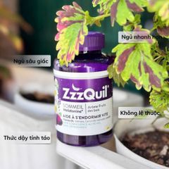 Kẹo Ngủ Vicks ZzzQuil Sleep Gummies - Hỗ Trợ Ngủ Ngon 60 Viên, Giúp Ngủ Nhanh Hơn, Không Gây Nghiện, Hương Trái Cây Rừng