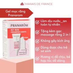 Bộ Pranarôm SOS Răng Sữa - Gel Hữu Cơ Giảm Đau Nướu + Găng Tay Silicon Dịu  Nhẹ Cho Bé Mọc Răng 100% Thiên Nhiên