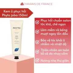 Mặt Nạ Dưỡng Tóc Khô Xơ Phyto PhytoJoba 150ml - Kem Xả Phục Hồi Tóc Hư Tổn, Cấp Ẩm Chuyên Sâu, Dầu Jojoba & Chiết Xuất Mallow