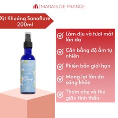 Xịt Khoáng Hoa Cam Sanoflore 200ml – Toner Dưỡng Ẩm Làm Dịu Da Hữu Cơ, Chăm Sóc Da Mệt Mỏi, Cải Thiện Sáng Da Tự Nhiên