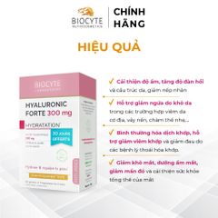Viên Uống Biocyte Hyaluronic Forte 300mg - Bổ Sung Hyaluronic Acid Giúp Da Căng Mịn, Giảm Nếp Nhăn, Tăng Độ Ẩm Cho Da Kém Đàn Hồi