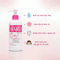 Dung Dịch Vệ Sinh Bé Gái Saugella Girl 200ml - An Toàn, Dịu Nhẹ, Bảo Vệ Vùng Kín Hằng Ngày Cho Bé Từ 3-12 Tuổi
