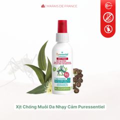 Xịt Chống Muỗi Thiên Nhiên Puressentiel 100ml - An Toàn Cho Bé & Mẹ Bầu, Hiệu Quả 6h, Không DEET, Chống Côn Trùng Tốt Nhất