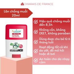 Thanh Chống Muỗi Puressentiel 20ml - An Toàn Cho Bé, Mẹ Bầu & Da Nhạy Cảm, Hiệu Quả 8,5h, Thiên Nhiên Không Chất Độc