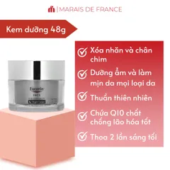 Kem Dưỡng Eucerin Q10 Anti-Wrinkle 48g - Chống Nhăn, Cấp Ẩm, Duy Trì Thanh Xuân Cho Da Nhạy Cảm, Chính Hãng Tại Chiaki