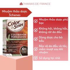 Nhuộm Tóc Thảo Dược 3 CHENES Pháp - Không Amoniac, An Toàn Cho Mẹ Bầu, Phủ Bạc Tự Nhiên, Dễ Sử Dụng Tại Nhà