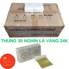 Thùng 30 nghìn lá vàng 24K 9x9cm - Combo Dát Vàng Rẻ Đẹp dành cho Mọi Chất Liệu, Keo Dán và Phụ Kiện Kèm Theo