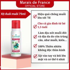 Puressentiel Xịt Chống Muỗi Thiên Nhiên 75ml - Chống Muỗi & Làm Dịu Da, An Toàn Cho Gia Đình, Hiệu Quả Lên Đến 7 Giờ