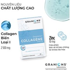 Viên Uống Granions Collagen 2500 mg - Thực Phẩm Bảo Vệ Sức Khỏe - 60 Viên - Tăng Cường Độ Đàn Hồi Cho Da, Xuất Xứ Pháp