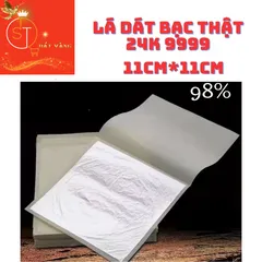 500 Lá bạc thật kích thước lá 11cm dùng trang trí thực phẩm, đồ ăn uống, spa 423259