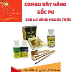 Combo 100 Lá Vàng Ngoài Trời Gốc PU 9cm - Bộ Dát Vàng Dùng Cho Mũ Bảo Hiểm, Ô Tô, Xe Máy, Tượng Ngoài Trời, Ngoại Thất