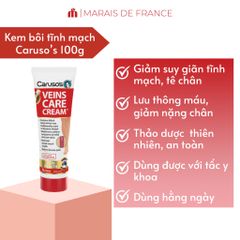 Kem bôi hỗ trợ giãn tĩnh mạch Caruso’s Veins Clear Cream Úc 100g