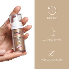 Tinh Chất Eucerin Hyaluron-Filler + Elasticity 3D Serum 30ml - Giảm Nếp Nhăn & Mờ Đốm Nâu cho Da Lão Hóa, Căng Mịn Rạng Rỡ