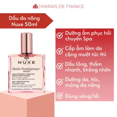 Dầu Khô Đa Năng Nuxe Huile Prodigieuse Florale 50ml - Dưỡng ẩm Da & Tóc, Hương Hoa Tươi Mát, Chăm Sóc Toàn Diện