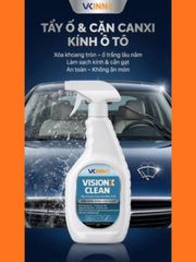 Dung dịch tẩy ố kính ô tô VisionX Clean 500ML - Giải pháp làm sạch hiệu quả cặn canxi, bụi bẩn và bảo vệ bề mặt kính, logo xe hơi