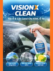 Dung dịch tẩy ố kính ô tô VisionX Clean 500ML - Giải pháp làm sạch hiệu quả cặn canxi, bụi bẩn và bảo vệ bề mặt kính, logo xe hơi