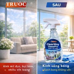Nước Lau Kính ClearWay GlassPro 500ml - Dung Dịch Lau Kính Sạch Nhanh, Không Vệt, An Toàn Cho Gia Đình & Văn Phòng