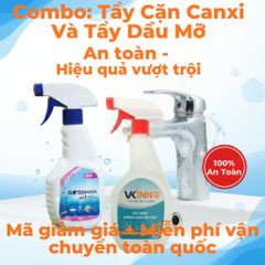Combo Vệ Sinh Đa Năng VKINNO 500ml - Tẩy Cặn Canxi Vách Kính, Vòi Sen, Bồn Sứ & Tẩy Dầu Mỡ Bếp Gas, Nồi Chiên