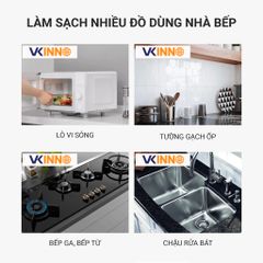 Combo Vệ Sinh Đa Năng VKINNO 500ml - Tẩy Cặn Canxi Vách Kính, Vòi Sen, Bồn Sứ & Tẩy Dầu Mỡ Bếp Gas, Nồi Chiên
