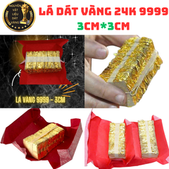 Lá Dát Vàng Thật 24K 9999 - Trang Trí Nội Thất, Đồ Thờ Kích Thước 3cm x 3cm - Bộ 480-490 Lá Vàng Cao Cấp