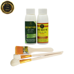 Keo Dát Vàng Gốc Nước 100ml Kèm Chổi Cọ - Phủ Bảo Vệ và Vệ Sinh Dặm Vàng Cho Hoa Quả, Thạch Cao, Giấy Vải, Đồ Da