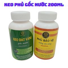 Combo Keo Dán Dát Vàng Gốc Nước 200ml - Phủ Bóng Chống Xỉn Vàng, Sử Dụng Trên Hoa Quả, Thạch Cao, Giấy Vải, Đồ Da