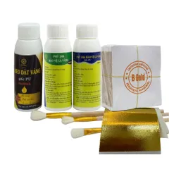 Combo Dát Vàng Gốc PU - 500 Lá Vàng B Gold Kèm Phụ Kiện Dùng Cho Gỗ, Kim Loại, Nhựa, Đá, Thủy Tinh, Gốm Sứ