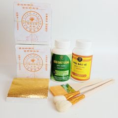 Combo Dát Vàng Dừa Tết - Gói 1000 Lá Vàng 2B Đậm Nhất Kèm Phụ Kiện Chuyên Dụng Cho Trang Trí Hoa Quả