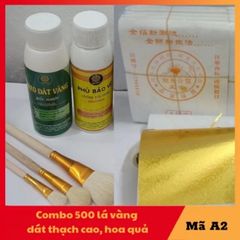 Combo Dát Vàng Gốc Nước 500 Lá Vàng A2 - Phụ Kiện Dán Vàng Cho Hoa Quả, Đồ Da, Giấy Vẽ, Xi Măng