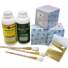 Bộ Combo Dát Vàng Gốc Nước - 3000 Lá Vàng Nhật & Phụ Kiện Dát Hoa Quả, Dừa Tết - Đồ Nghệ Thuật Trang Trí Duy Nhất