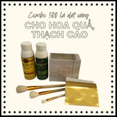 Combo Dát Vàng Gốc Nước B Kim - Bộ Dụng Cụ Dát Vàng Siêu Rẻ với 500 Lá Vàng, Keo, Phủ Bóng và Chổi Vẽ, Dụng Cụ Nghệ Thuật