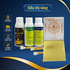 Combo Dát Vàng Gốc PU - 500 Lá Vàng 2B Đậm Màu Kèm Phụ Kiện - Dát Vàng Trên Gỗ, Kim Loại, Thủy Tinh, Gốm Sứ